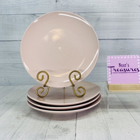 Room Essentials Target CHARMING PINK Stoneware Solid Coupe Dinner Plates Set 4 - Picture 1 of 15